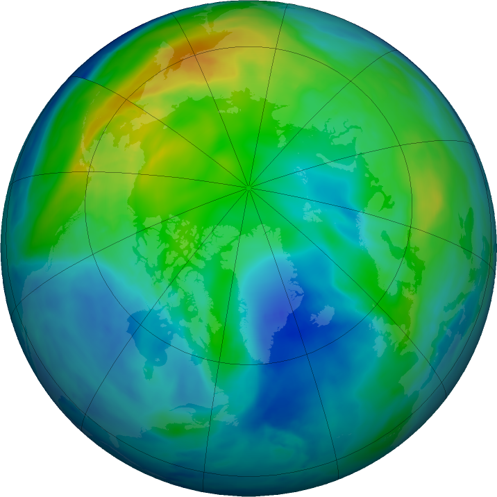 Arctic ozone map for 05 November 2016